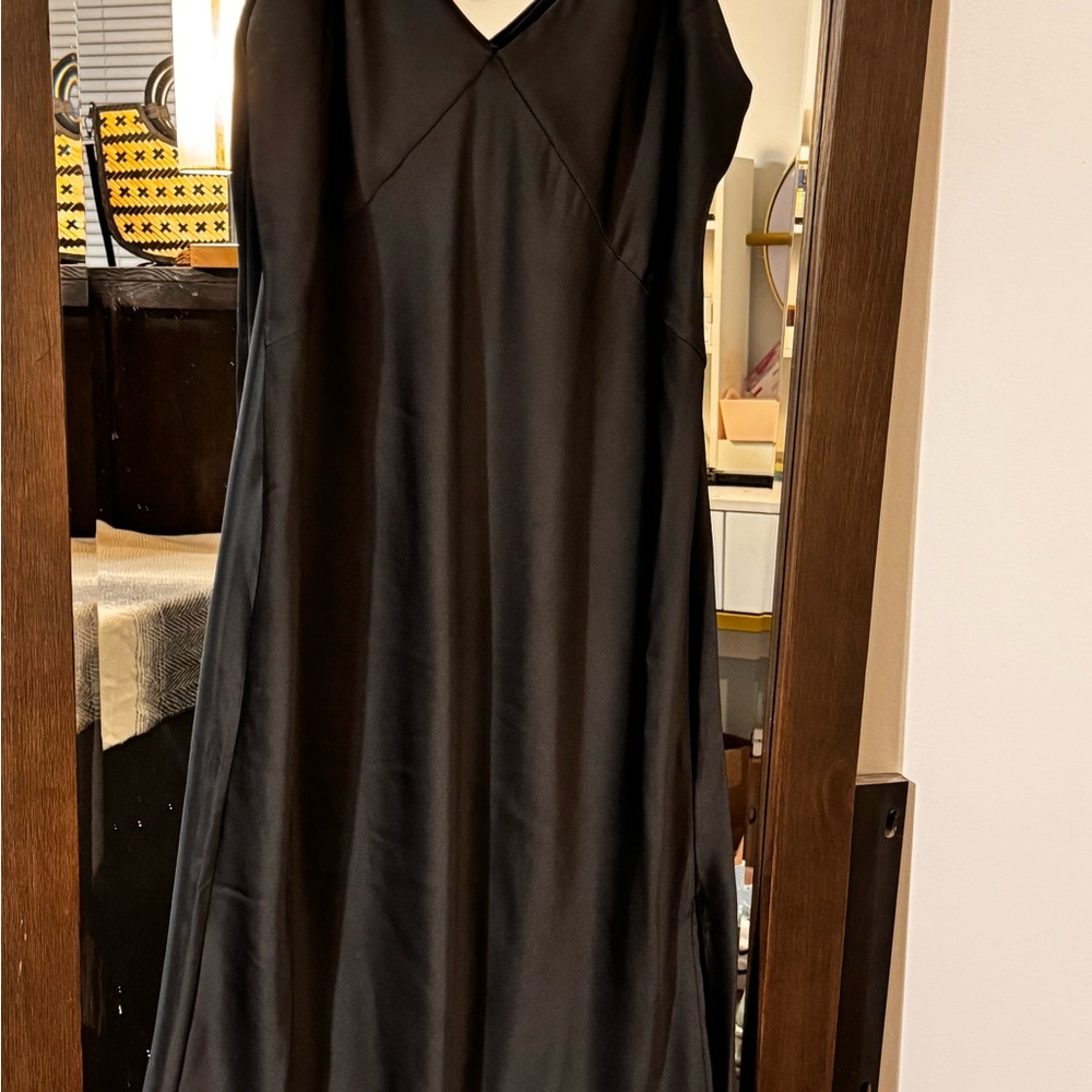 Black Midi Slip Dress